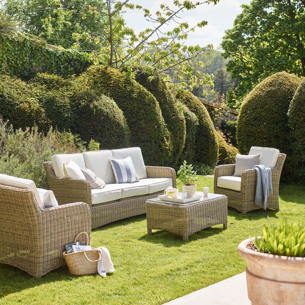 Compton Seater Wicker Garden Sofa Set with Coffee Table – Neptune
