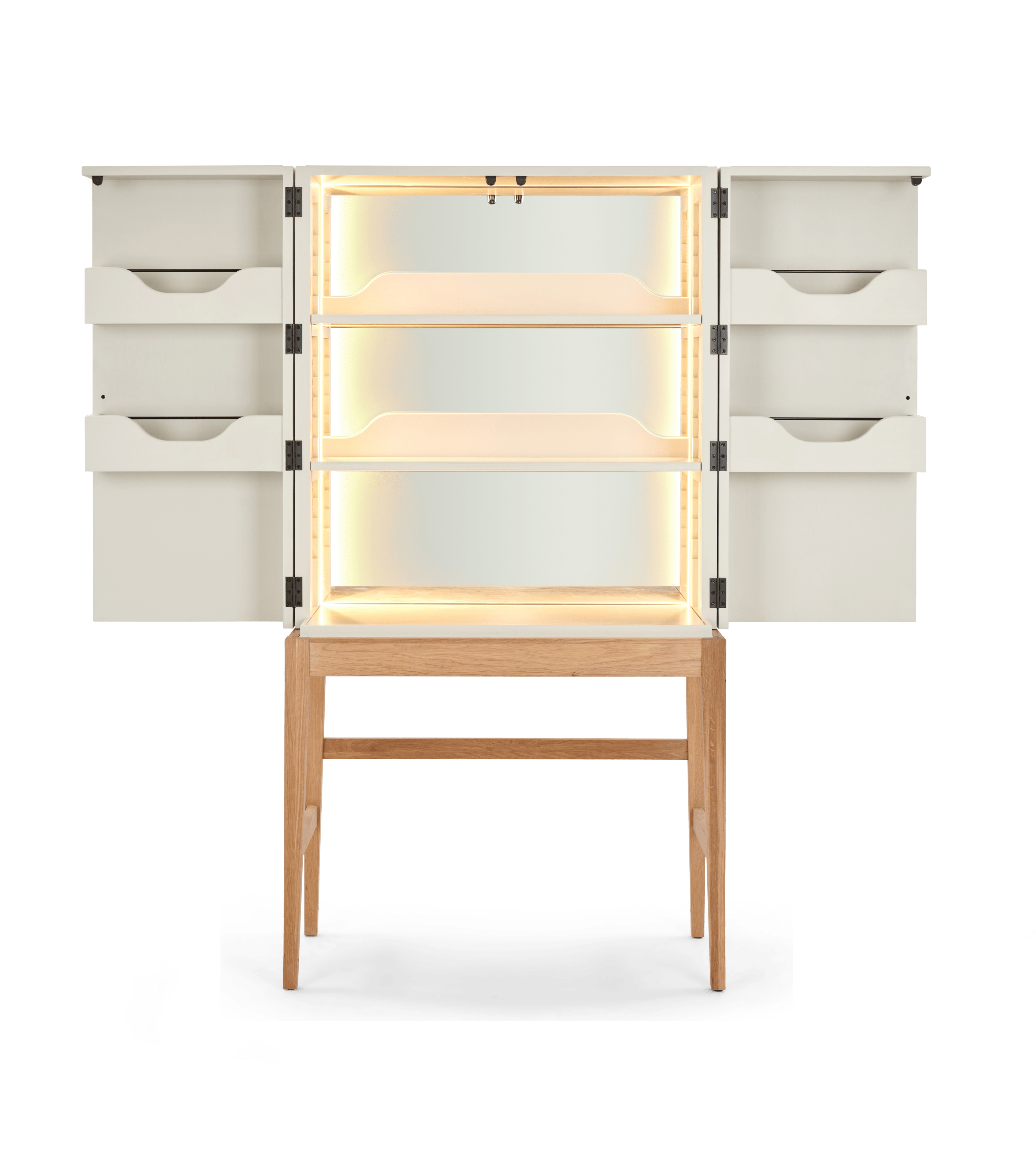 Neptune Storage Ardingly Cabinet with Oak Base & Mirrored Back