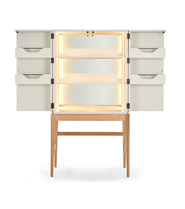 Neptune Storage Ardingly Cabinet with Oak Base & Mirrored Back