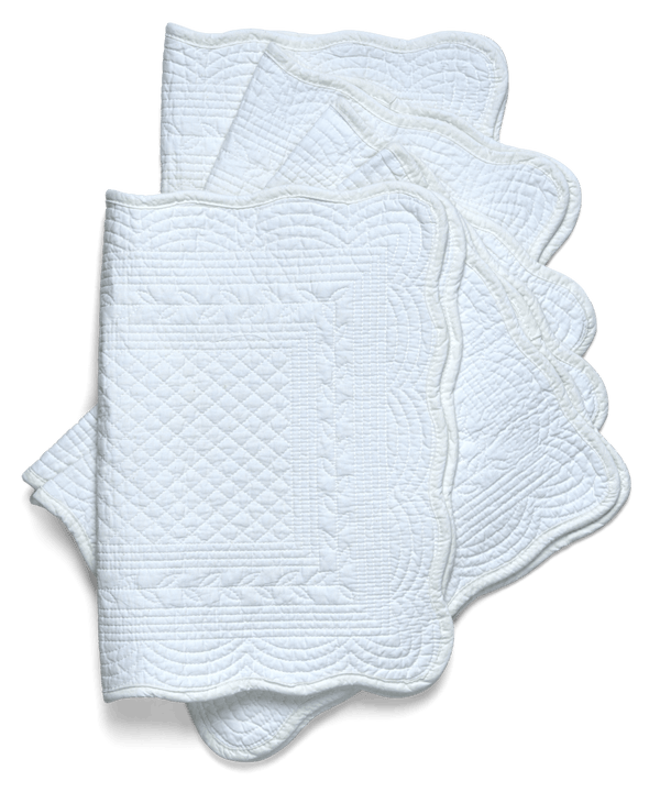 Neptune Table Linen & Accessories Salt Emily Quilted Cotton Placemats, Set of 6