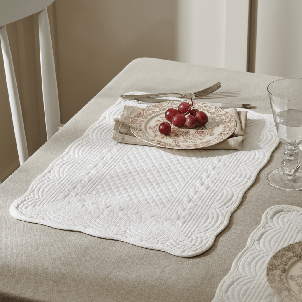 Emily Quilted Cotton Placemats, Set of 6 Neptune