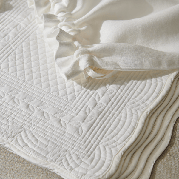 Neptune Table Linen & Accessories Salt Emily Quilted Cotton Placemats, Set of 6