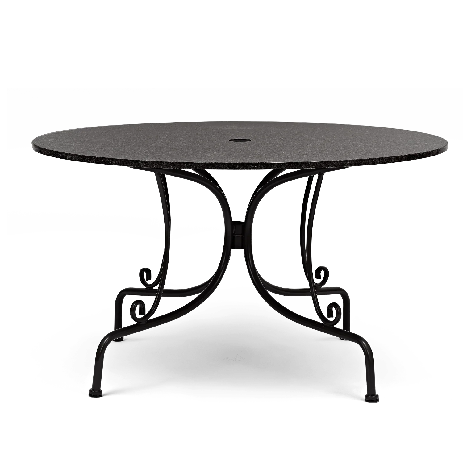 Boscombe 6 Seater Round Metal Garden Dining Table with Granite Top