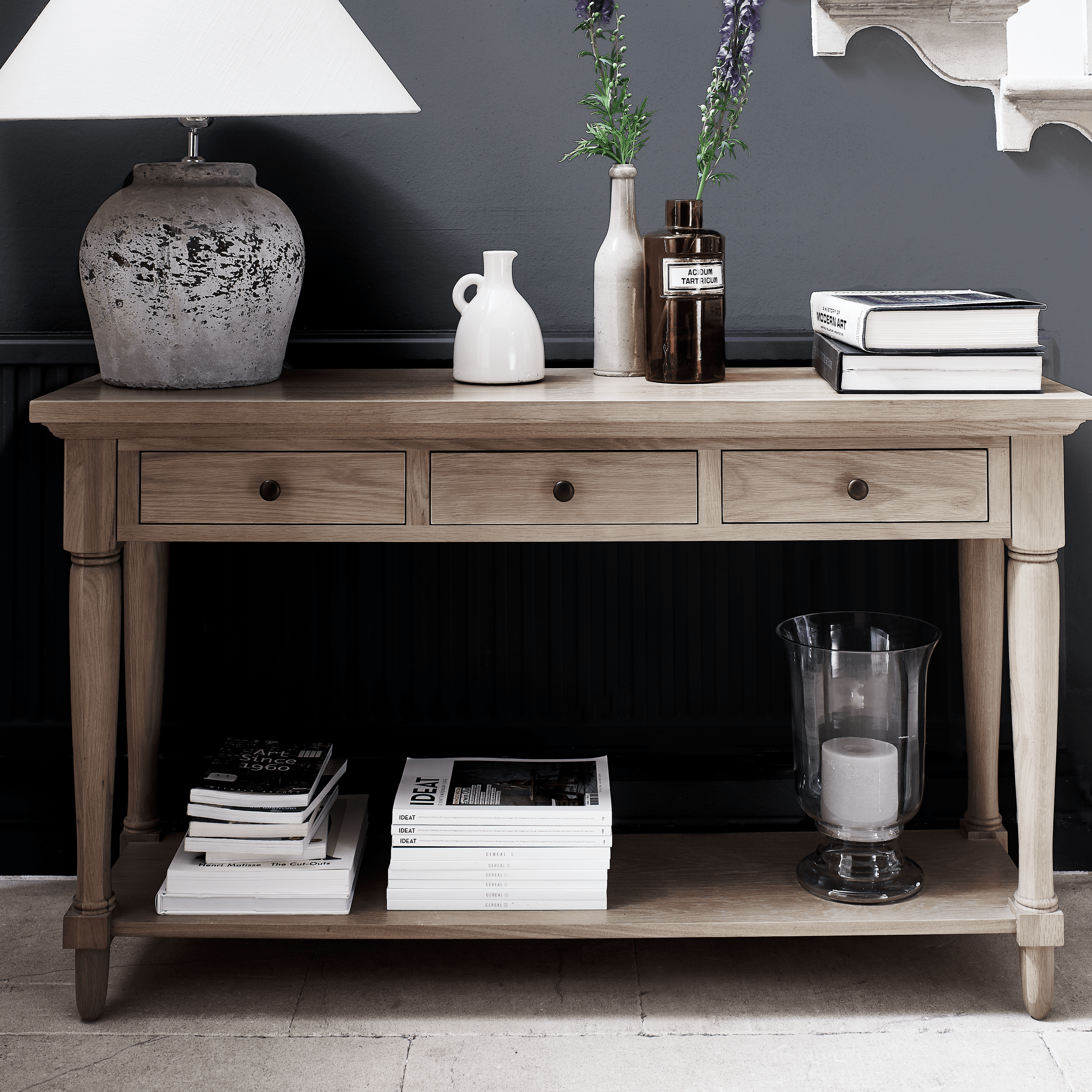 Henley Oak Console Table Drawers