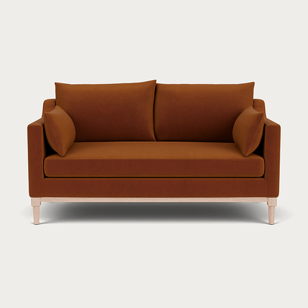 Neptune Sofas Cotton Velvet Rust Eliza 2 Seater Sofa