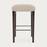 Neptune Furniture_Upholstery_Upholstered dining & bar stools Heavyweight Linen Millet / Darkened Oak Shoreditch Bar Stool