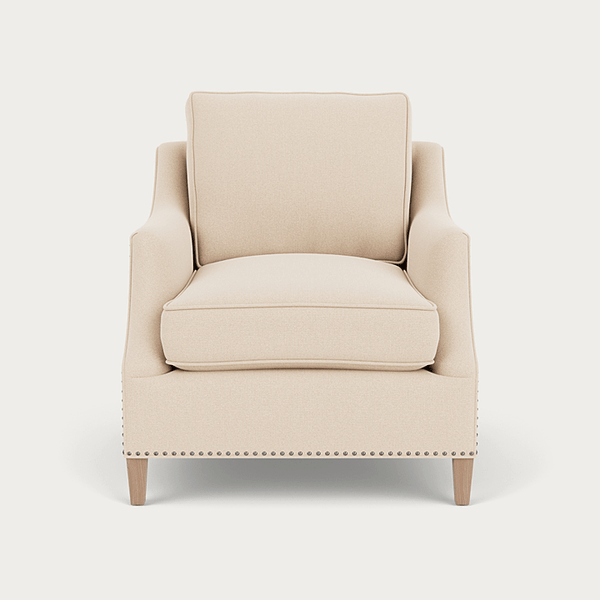 Neptune Armchairs Heavyweight Linen Pale Oat / Natural Oak Eva Armchair