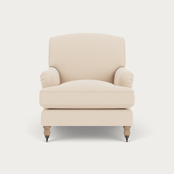 Neptune Armchairs Heavyweight Linen Pale Oat / Natural Oak Olivia Armchair