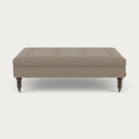 Neptune Footstools & Ottomans Heavyweight Linen Spelt / Large / Darkened Oak Arthur Stool Large