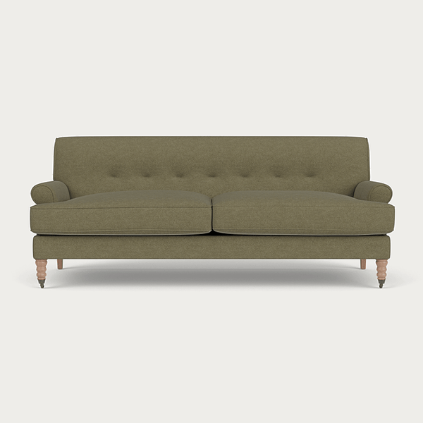 Neptune Furniture_Upholstery_Sofas Signature Linen Moss / Natural Oak George 3 Seater Sofa