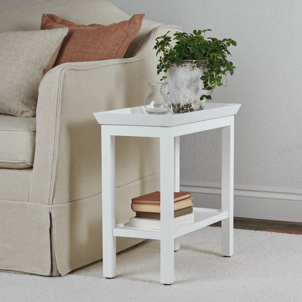Aldwych Narrow Tray Side Table, Snow