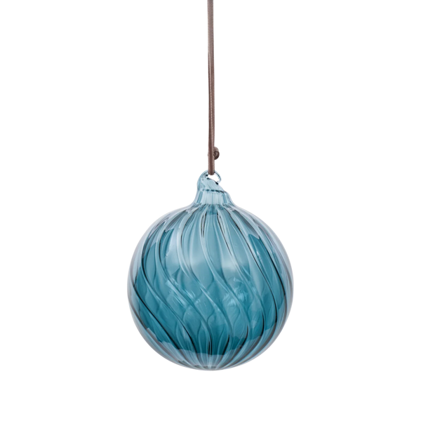Avery Round Bauble, Large, Flax Blue - Set of 3