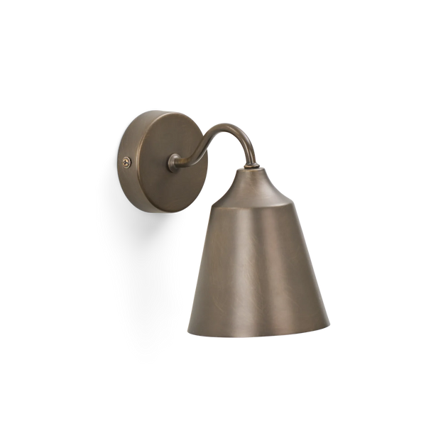 Belgrave single wall light in bronze on white background