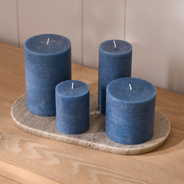 Blyton Pillar Candle, Blakeney Blue