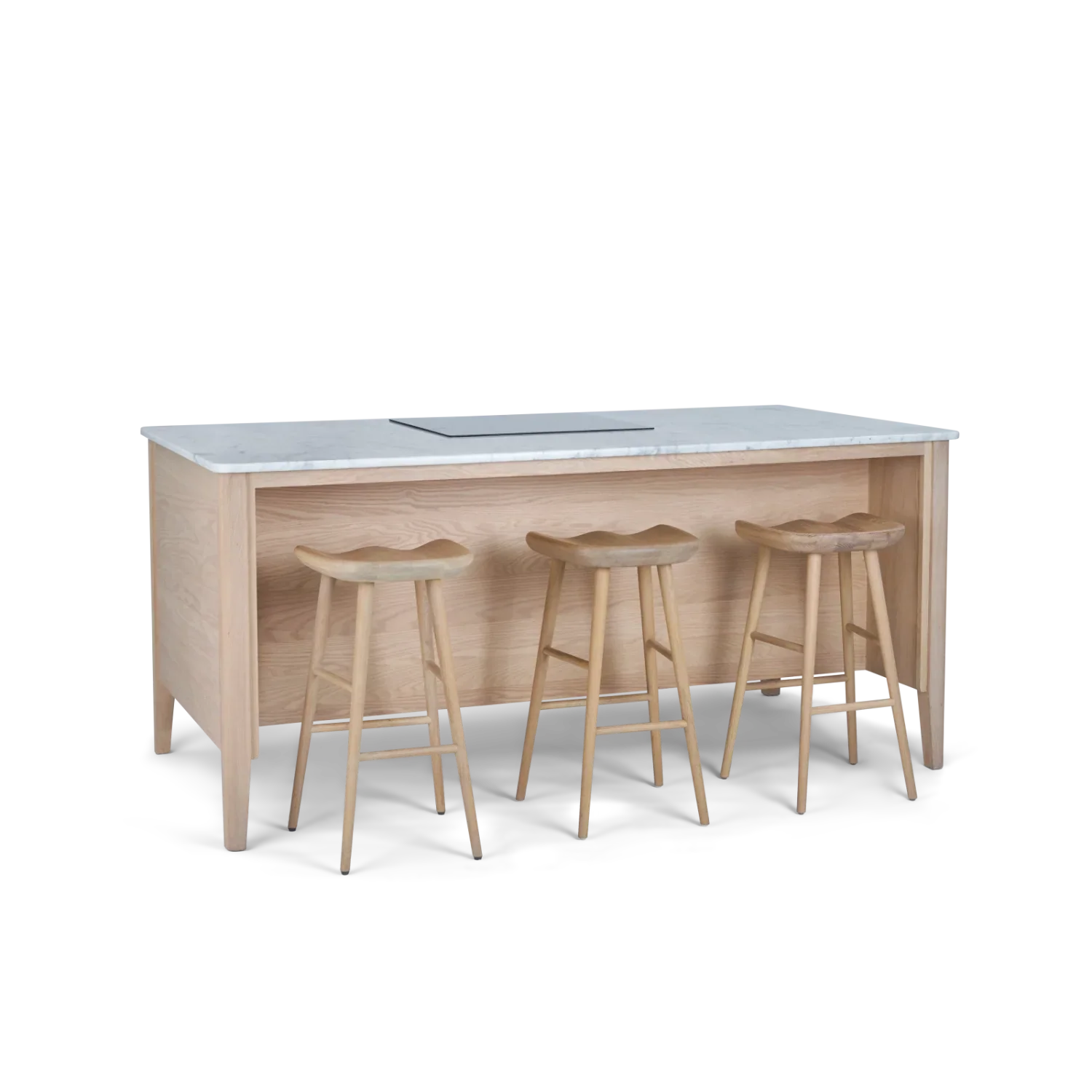 Neptune Kitchen_Kitchen furniture_Kitchen free standing default Borough Freestanding Oak Cooking Island with Marble Top