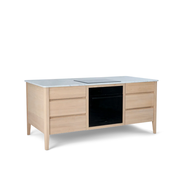 Neptune Kitchen_Kitchen furniture_Kitchen free standing default Borough Freestanding Oak Cooking Island with Marble Top