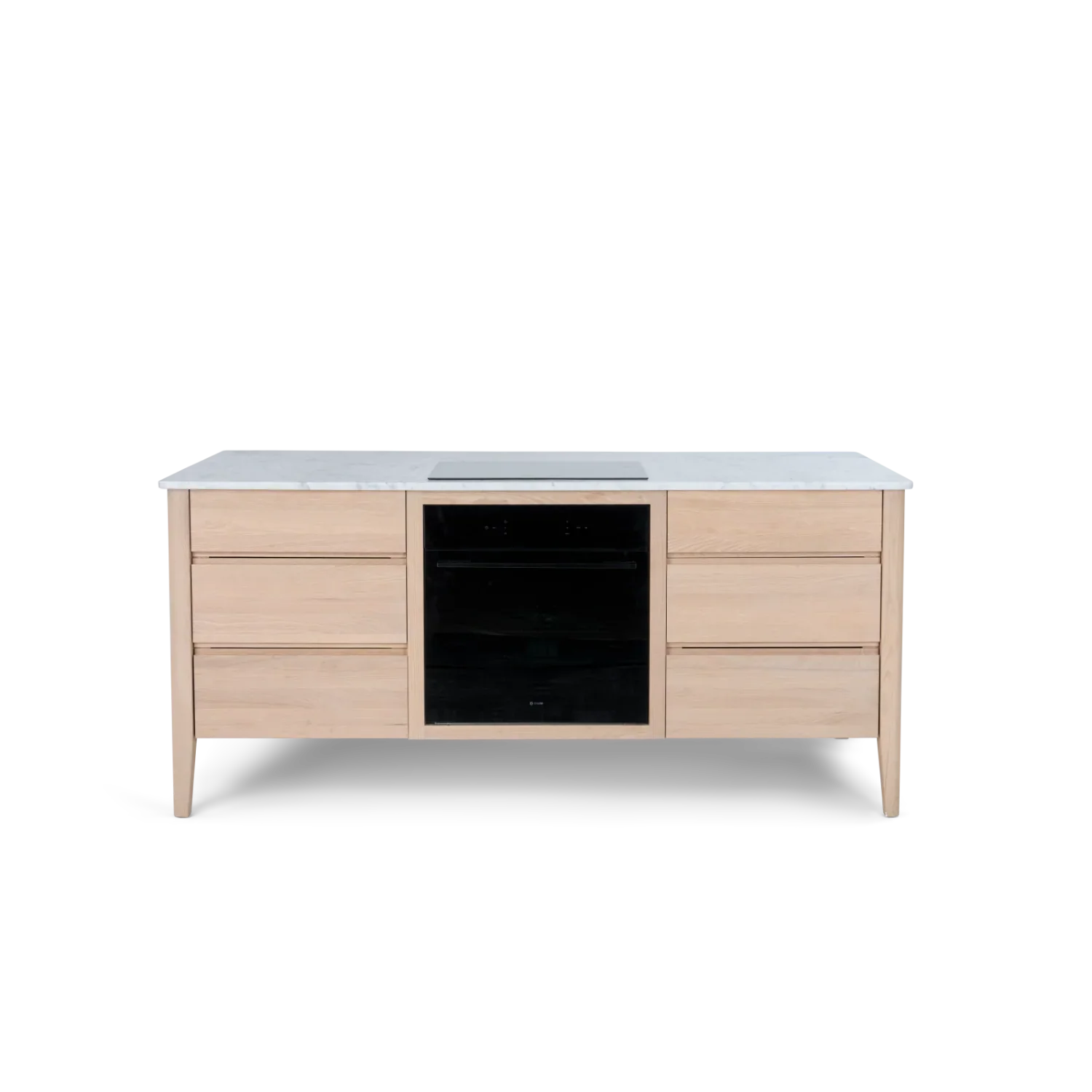 Neptune Kitchen_Kitchen furniture_Kitchen free standing default Borough Freestanding Oak Cooking Island with Marble Top