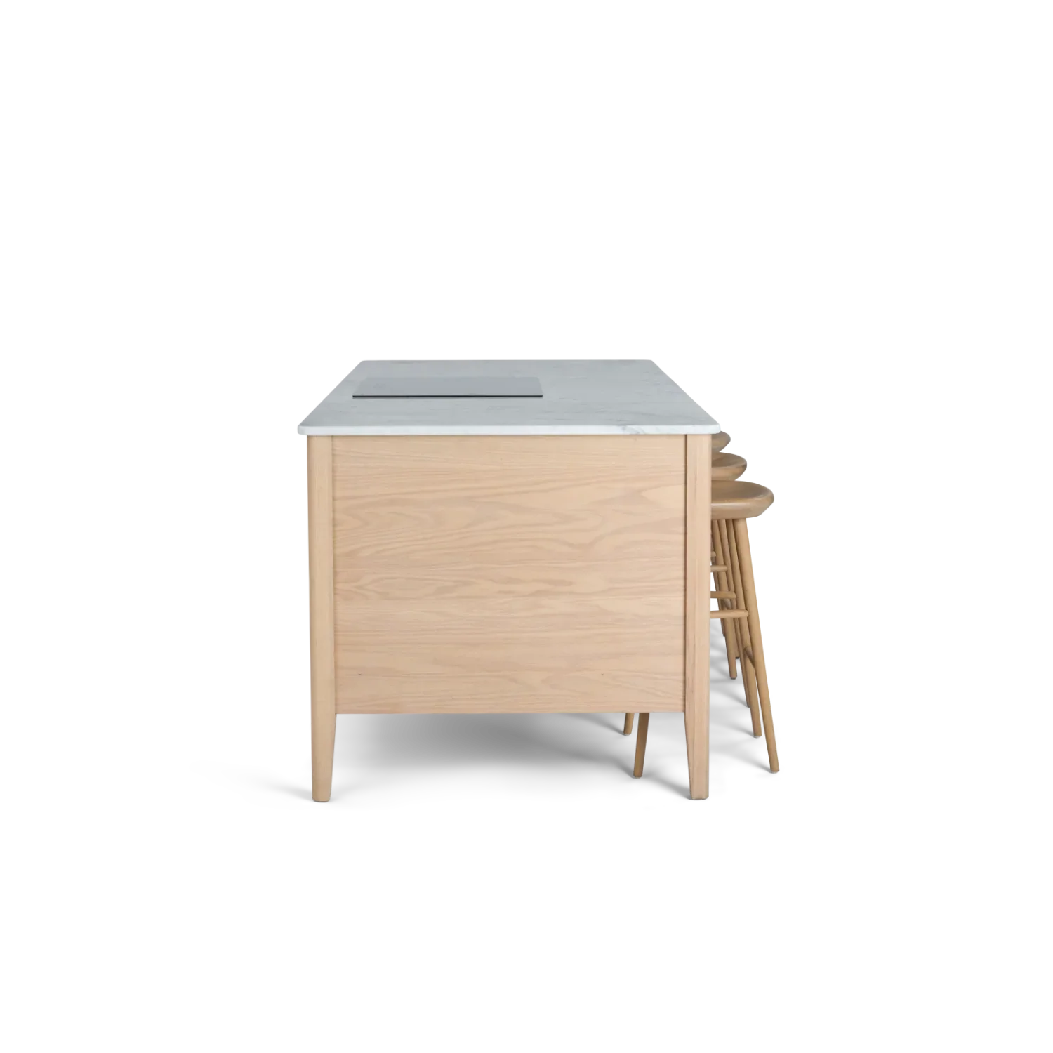 Neptune Kitchen_Kitchen furniture_Kitchen free standing default Borough Freestanding Oak Cooking Island with Marble Top