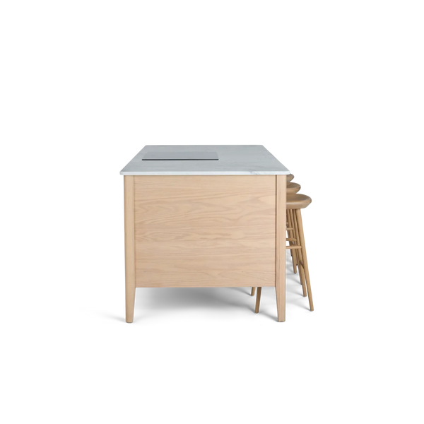 Neptune Kitchen_Kitchen furniture_Kitchen free standing default Borough Freestanding Oak Cooking Island with Marble Top