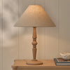 Chalford Natural Oak Table Lamp with Linen tapered lamp shade