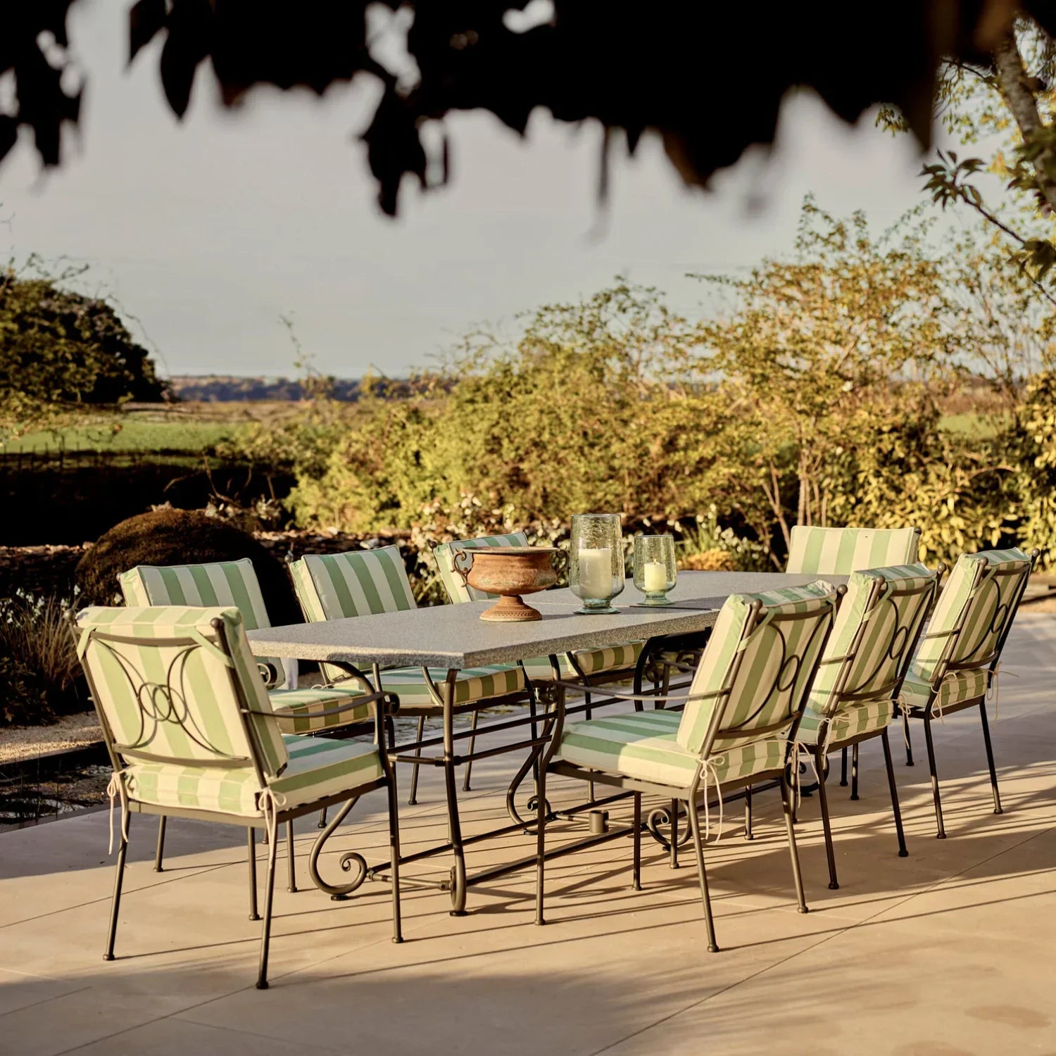 Neptune Seasonal_Garden_Outdoor dining tables default Cheltenham 8 Seater Metal Garden Dining Table with Granite Top