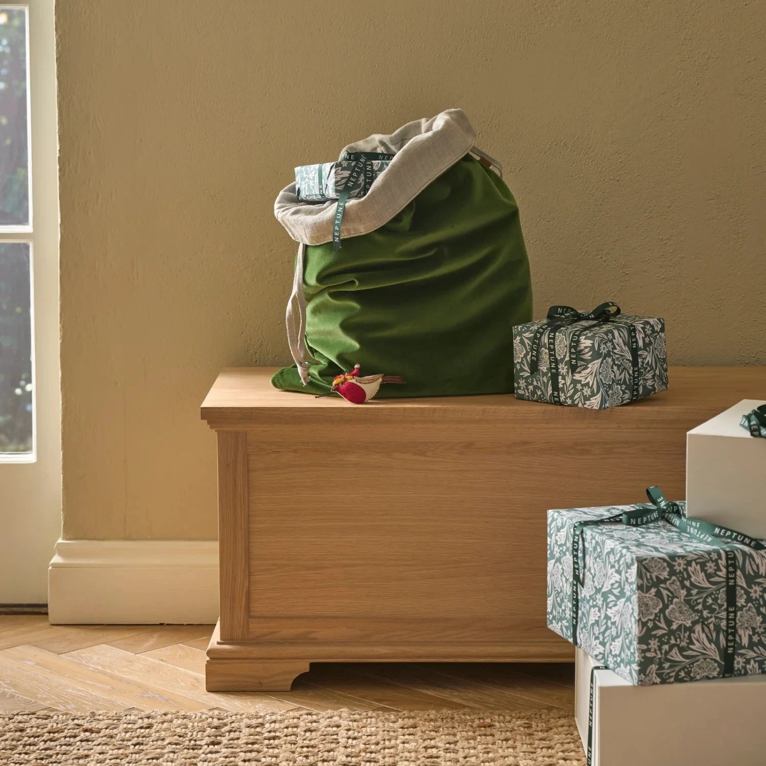 Neptune Seasonal_Christmas_Christmas accessories default Elden Velvet Christmas Sack, Mallard