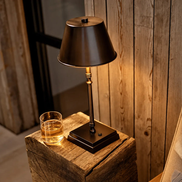 Hanover Small Bronze Cordless Rechargeable Lamp