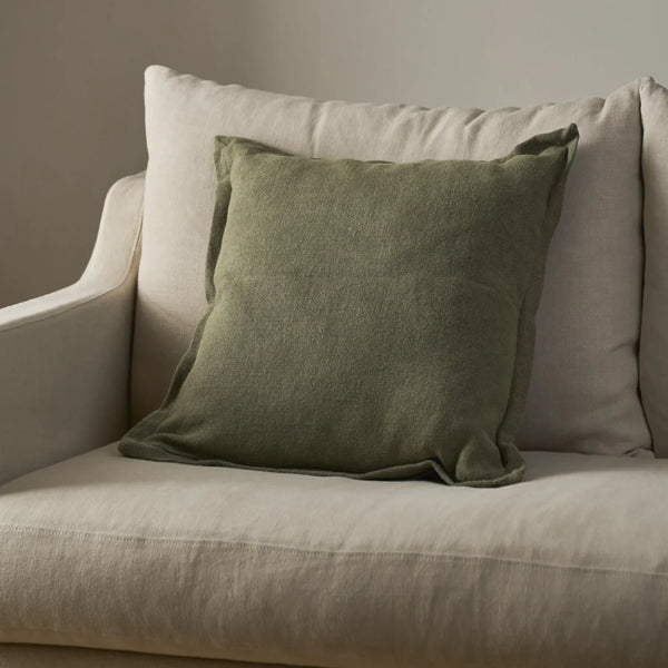 Hazel Scatter Cushion, Signature Linen - Moss