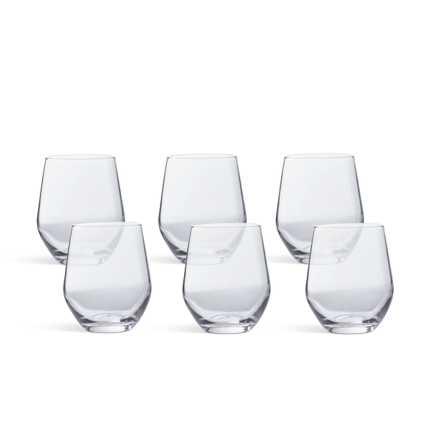 Set of 6 Hoxton small water glasses on white background