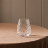 Islington Tumbler Glasses on table with fabric tablecloth