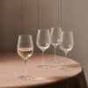 Islington White Wine Glasses on table with fabric tablecloth