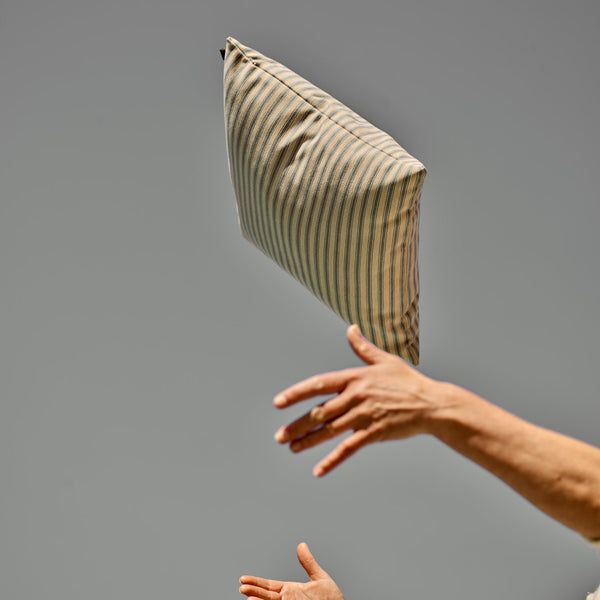 Neptune Cushions Fine Stripe Square Outdoor Cushion, Blue