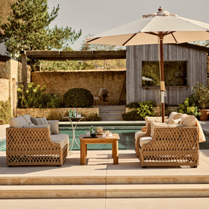 Longmeadow Seater Wicker Garden Sofa Set with Coffee Table – Neptune