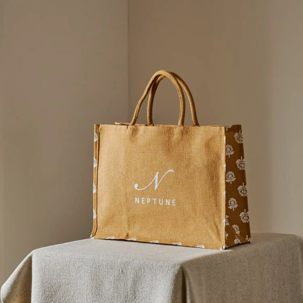Neptune Large Jute Bag, Margot Mustard