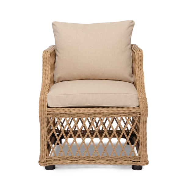 Neptune Seasonal_Garden_Outdoor dining and carver chairs Longmeadow Wicker Carver Garden Dining Chair