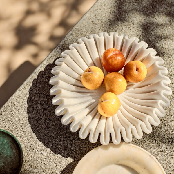 Neptune Ornaments Malpas Scalloped Marble Bowl