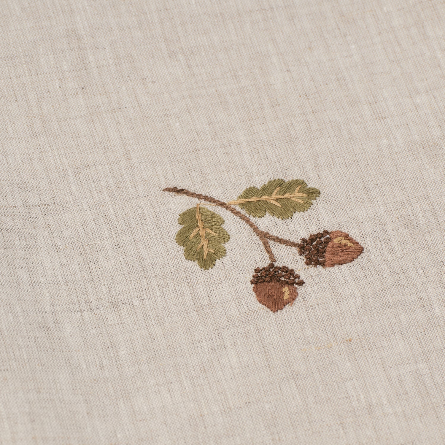 Neptune Accessories_Tabletop_Table linens default Acorn Embroidered Linen Napkins, Set of 4