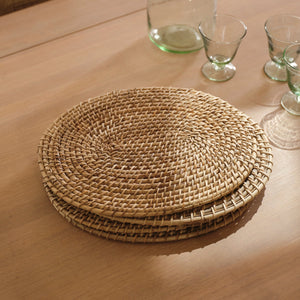 Neptune Tabletop Accessories Ashbourne Rattan Oval Placemats, Set of 4
