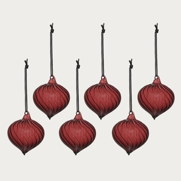 Neptune Seasonal_Christmas_Christmas tree decorations default Avery Glass Drop Bauble, Merlot - Set of 6