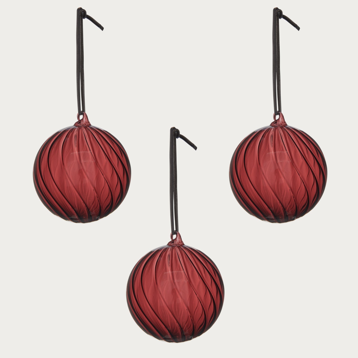 Neptune Seasonal_Christmas_Christmas tree decorations default Avery Large Glass Bauble, Merlot - Set of 3