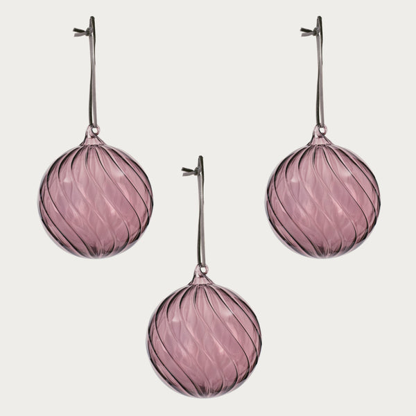 Neptune Seasonal_Christmas_Christmas tree decorations default Avery Large Glass Bauble, Rose - Set of 3