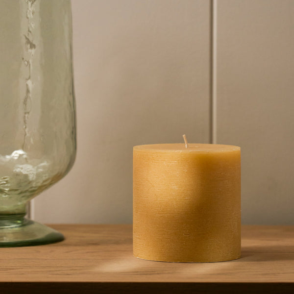 Neptune Candles 10x10cm Blyton Pillar Candle, Saffron