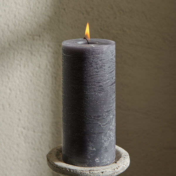 Neptune Candles 7x15cm Blyton Pillar Candle, Charcoal