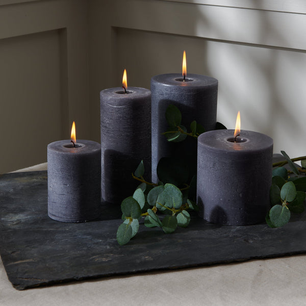Neptune Candles Blyton Pillar Candle, Charcoal