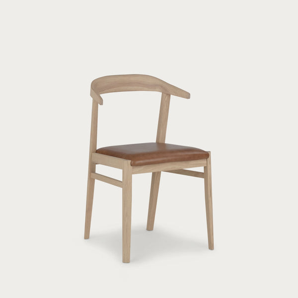 Neptune Furniture_Living & dining furniture_Dining & bar stools default Renewed Borough Oak Dining Chair, Tan Leather