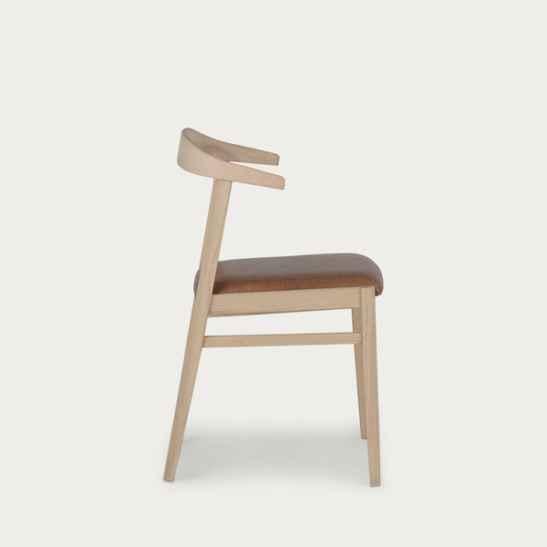 Neptune Furniture_Living & dining furniture_Dining & bar stools default Renewed Borough Oak Dining Chair, Tan Leather