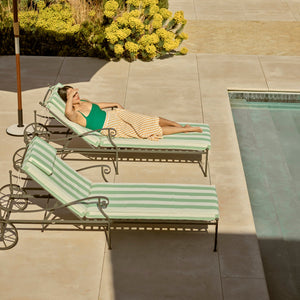 Neptune Sunlounger Green Stripe Cheltenham Sunlounger with Cushions