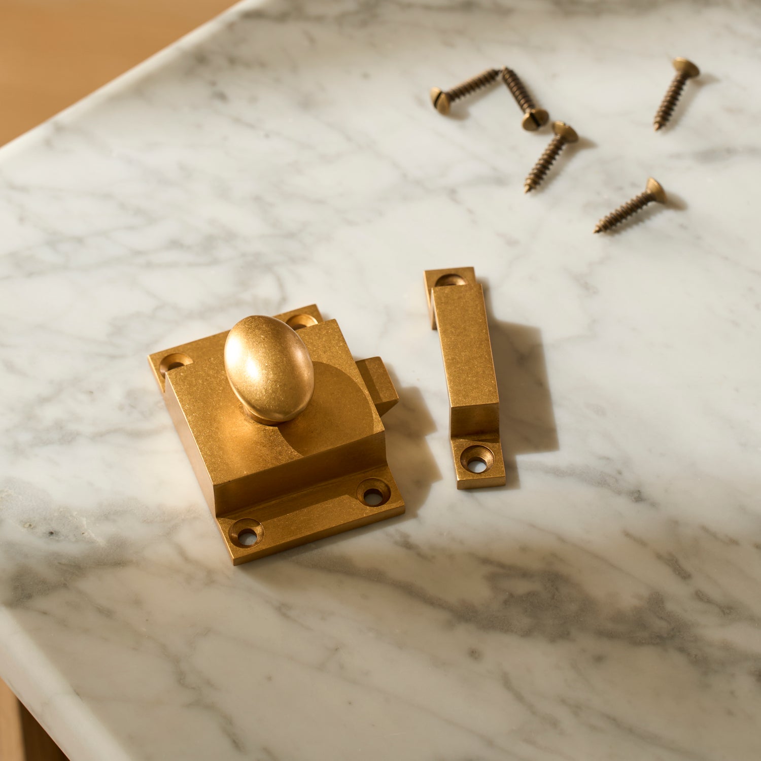 Neptune Furniture_Hardware_Handles & hardware Flattened Brass Cullum Twist Knob, Set of 2