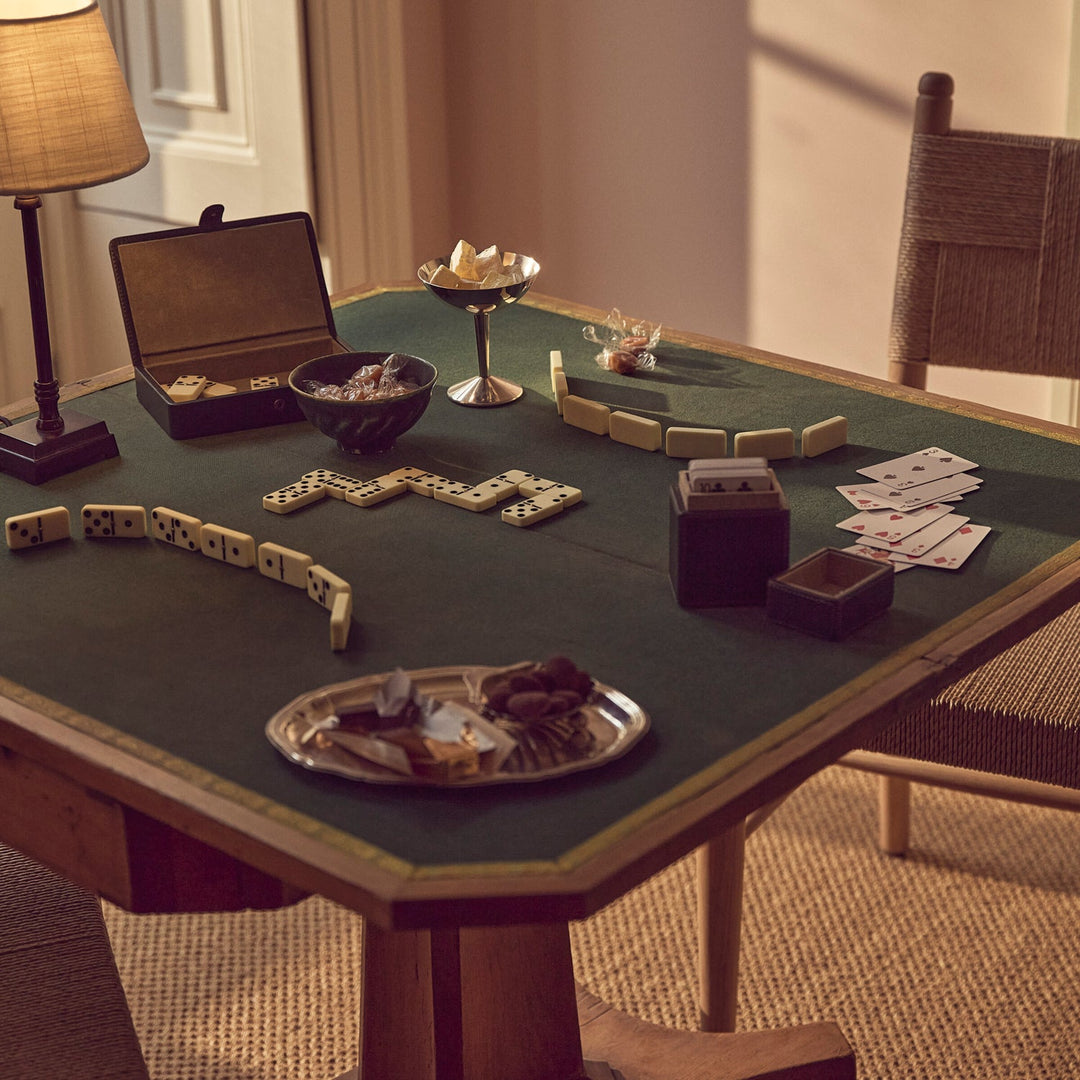 Neptune Leather Dominoes Set, Constable Green
