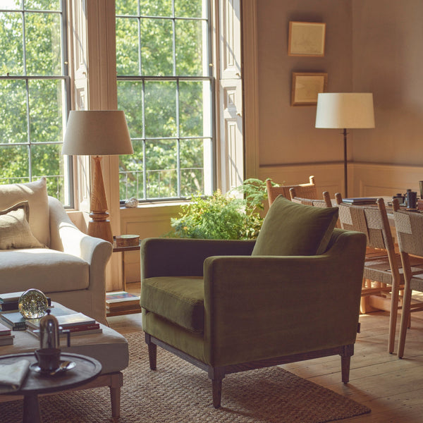 Neptune Furniture_Upholstery_Sofas default Renewed Eliza Armchair - Sig Lin Moss  - Natural Oak Legs